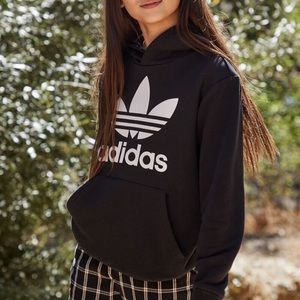 Maroon/burgundy Adidas Oversized Trefoil Hoodie